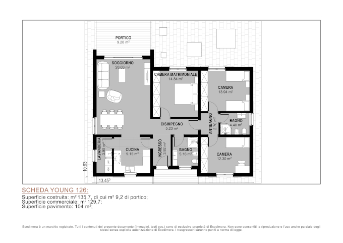 Casa prefabbricata Young Ecodimora Young 126®