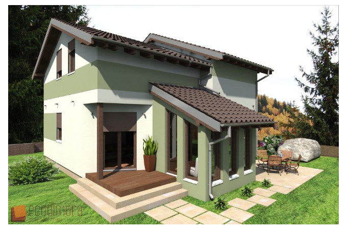 Casa prefabbricata in legno Alessandria. Render di progetto