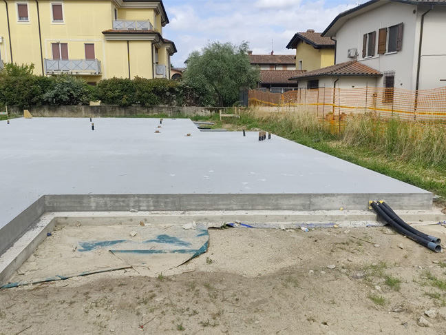Casa prefabbricata Ecodimora a Flero Brescia formazione platea