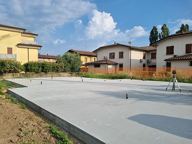 Casa prefabbricata Ecodimora a Flero Brescia formazione platea