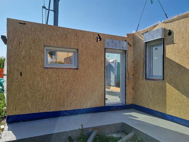 Casa prefabbricata Ecodimora a Flero Brescia posizionamento pareti