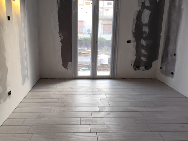 Casa prefabbricata Ecodimora a Flero Brescia posa pavimento