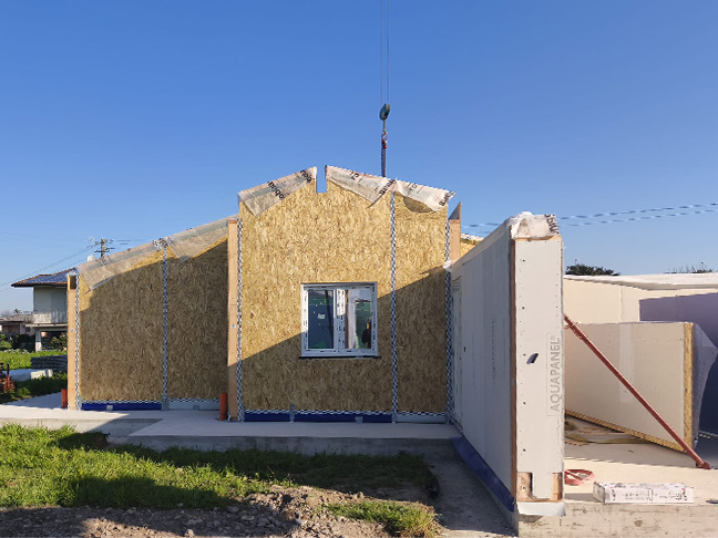 Casa prefabbricata Ecodimora a Pavone Mella Brescia posa pareti