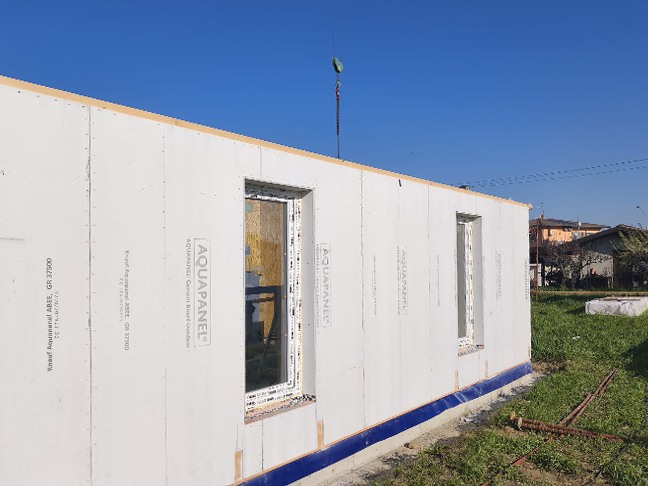 Casa prefabbricata Ecodimora a Pavone Mella Brescia posa pareti