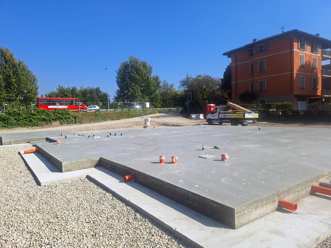 Casa prefabbricata Ecodimora a Parma formazione platea