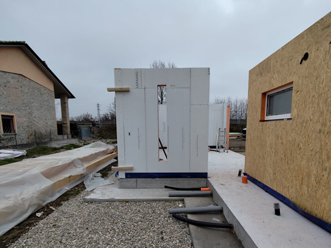 Casa prefabbricata Ecodimora a Parma posa pareti