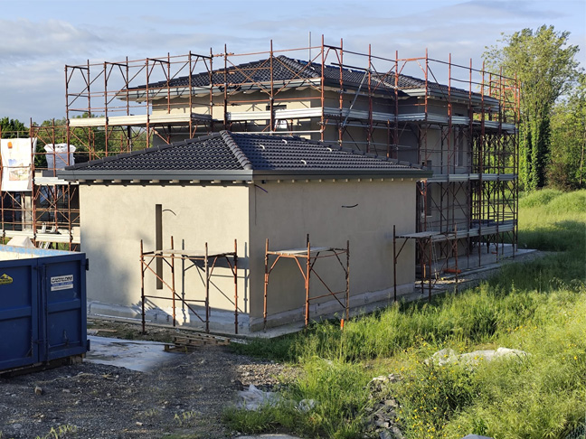 Casa prefabbricata Ecodimora a Parma intonaco